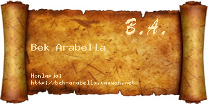 Bek Arabella névjegykártya